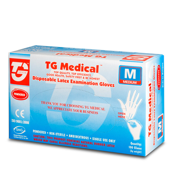 Disposable Latex Examination Gloves With Powdered